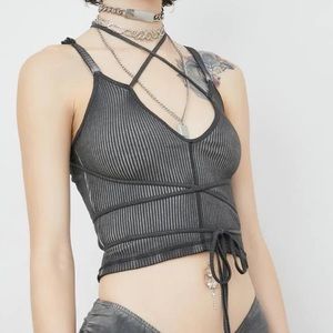 Ribbed Tank with Wrap Straps